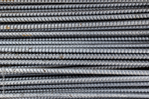Roll of steel rods close up background.