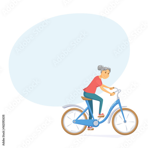 Cyclist senior woman