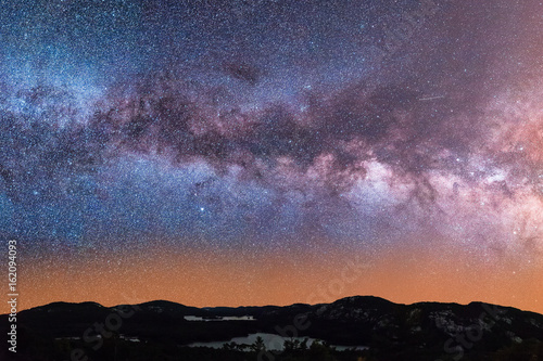 Stunning Milky Way Above Mountain Range Landscape on Clear Starry Night