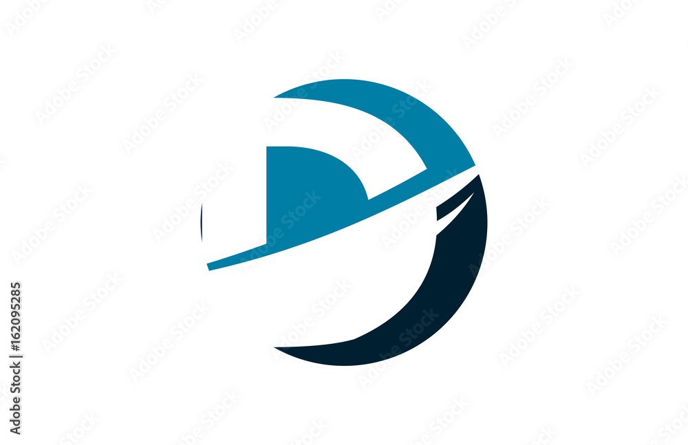 D Circle Swoosh Letter Logo D Circle Swoosh Letter Logo
