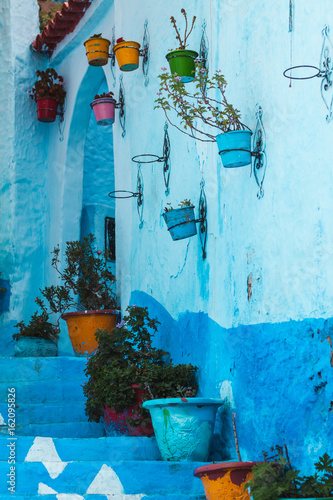 view of a street in Chefchaouen - Morocco