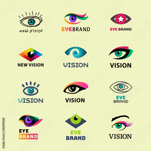 Eye blinker business vision daylight glimmer template logotype idea keeker light peeper company badge vector illustration