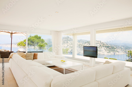 Modern white living room interior 