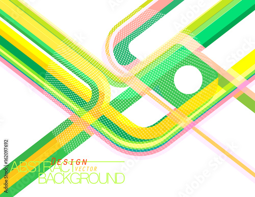 Abstract green concave scene vector wallpaper on a white background