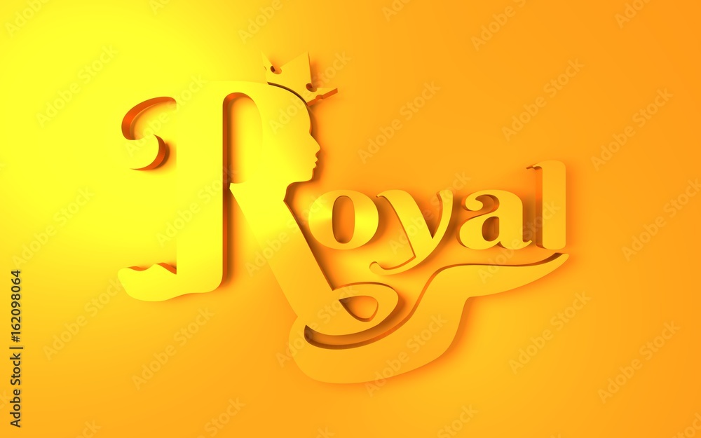 Royal crown logo. Business golden emblem with R letter and face ...