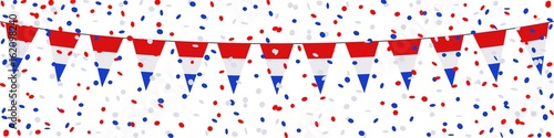 Banner. Garland. Red, white, blue. Netherlands