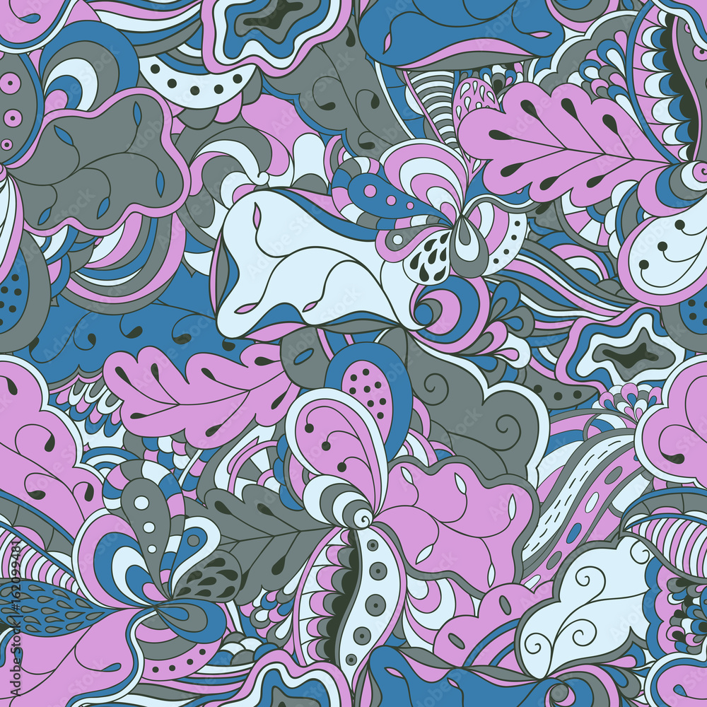 Seamless abstract hand-drawn waves pattern. Seamless abstract hand-drawn waves pattern.