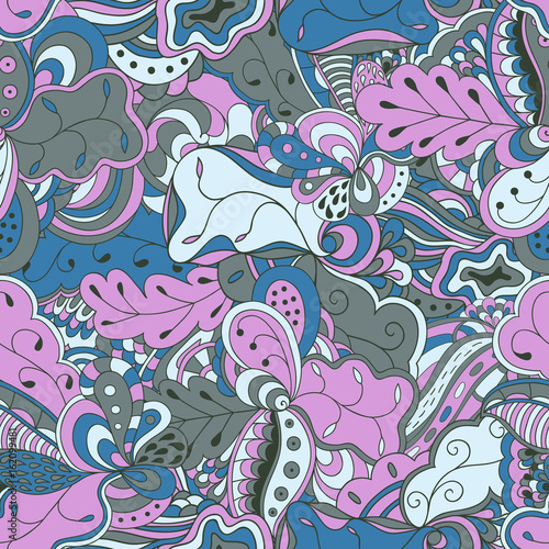 Seamless abstract hand-drawn waves pattern. 