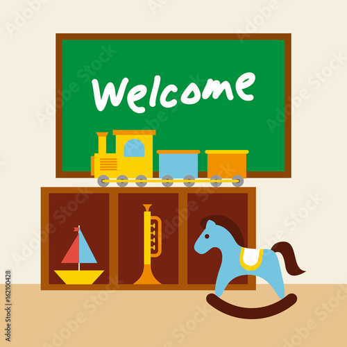 kinder garten scenary icon vector illustration design graphic