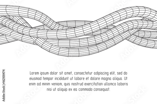 Low poly vein or wire wireframe mesh background. Scinece and tech vector illustration.