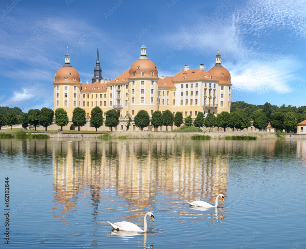 Moritzburg Castle . Castle on the lake near Dresden, Germany, Europe