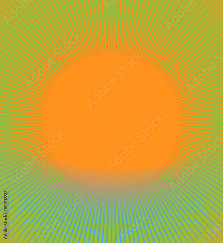 Abstract starburst, sunburst design element. Illustration with sun-like shape. Radial, radiating lines
