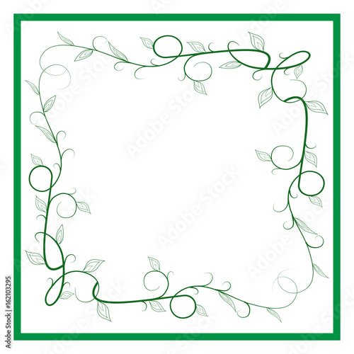 Frame of green twig card
