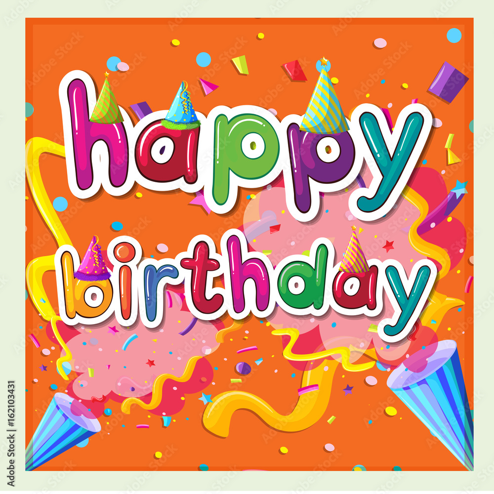 Card template for birthday with ribbons background Card template for birthday with ribbons background