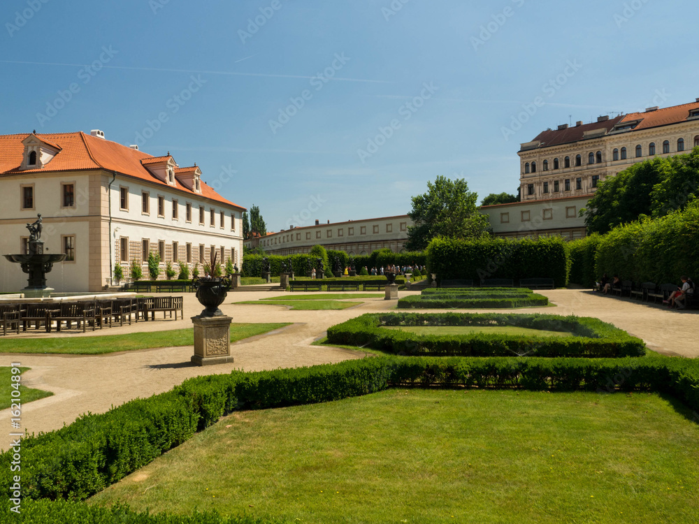 Chezh Republic, Prague, 2017. Wallenstein Palace with baroque gardens. The original palace with gardens was built by Albrecht von Wallenstein in 17th century