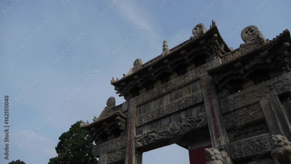 China stone arch & ancient eaves. China stone arch & ancient eaves.