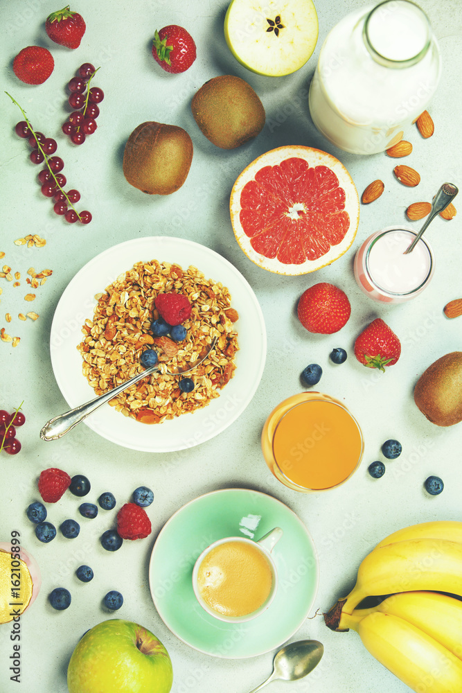 Healthy breakfast ingredients Healthy breakfast ingredients