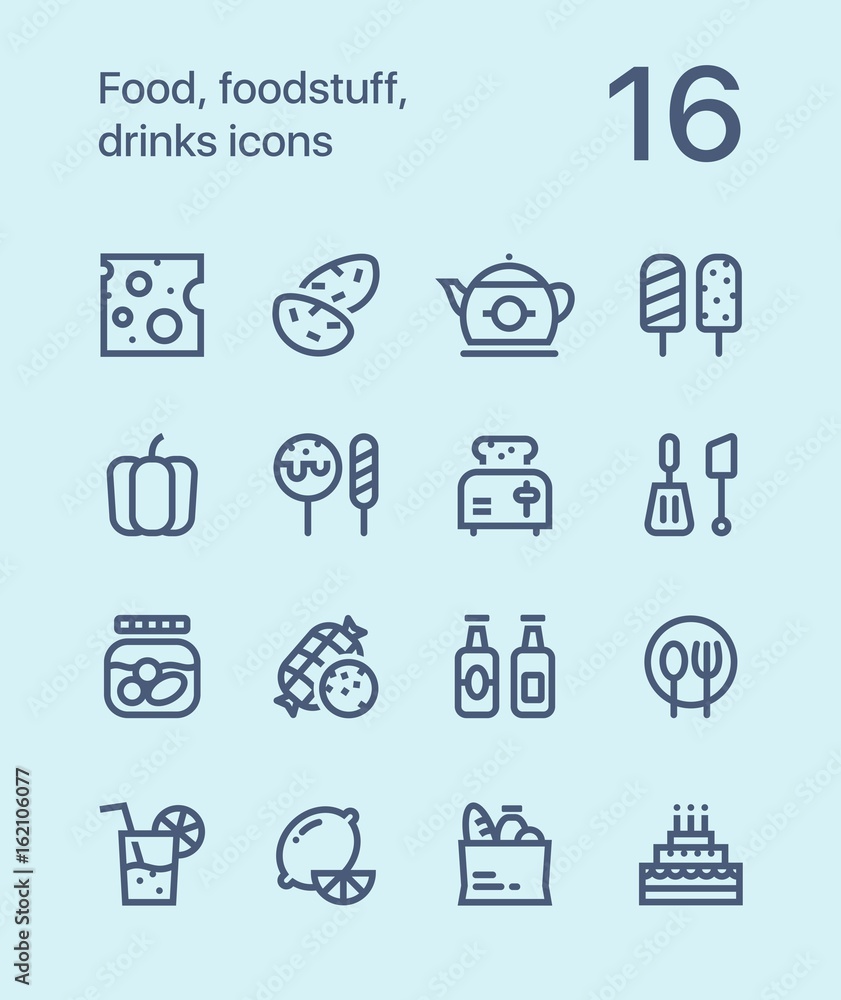 Outline Food, foodstuff, drinks icons for web and mobile design pack 2 Outline Food, foodstuff, drinks icons for web and mobile design pack 2