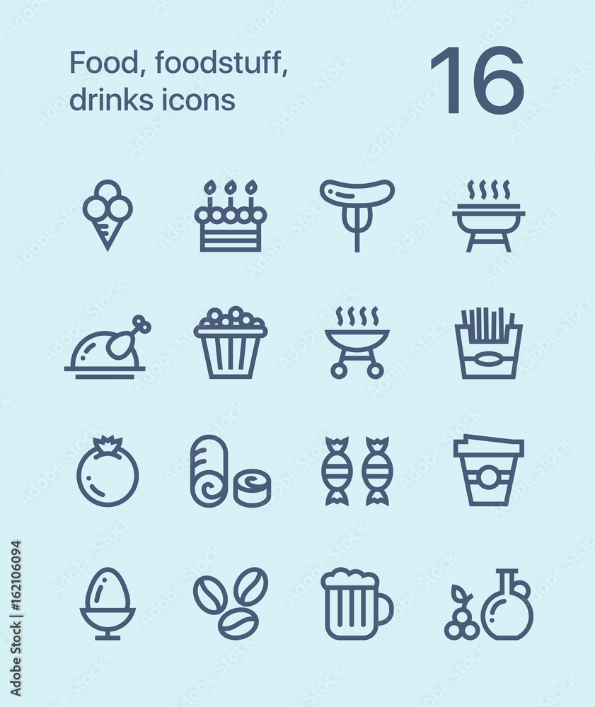 Outline Food, foodstuff, drinks icons for web and mobile design pack 4 Outline Food, foodstuff, drinks icons for web and mobile design pack 4