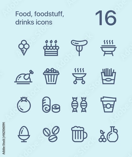 Outline Food  foodstuff  drinks icons for web and mobile design pack 4