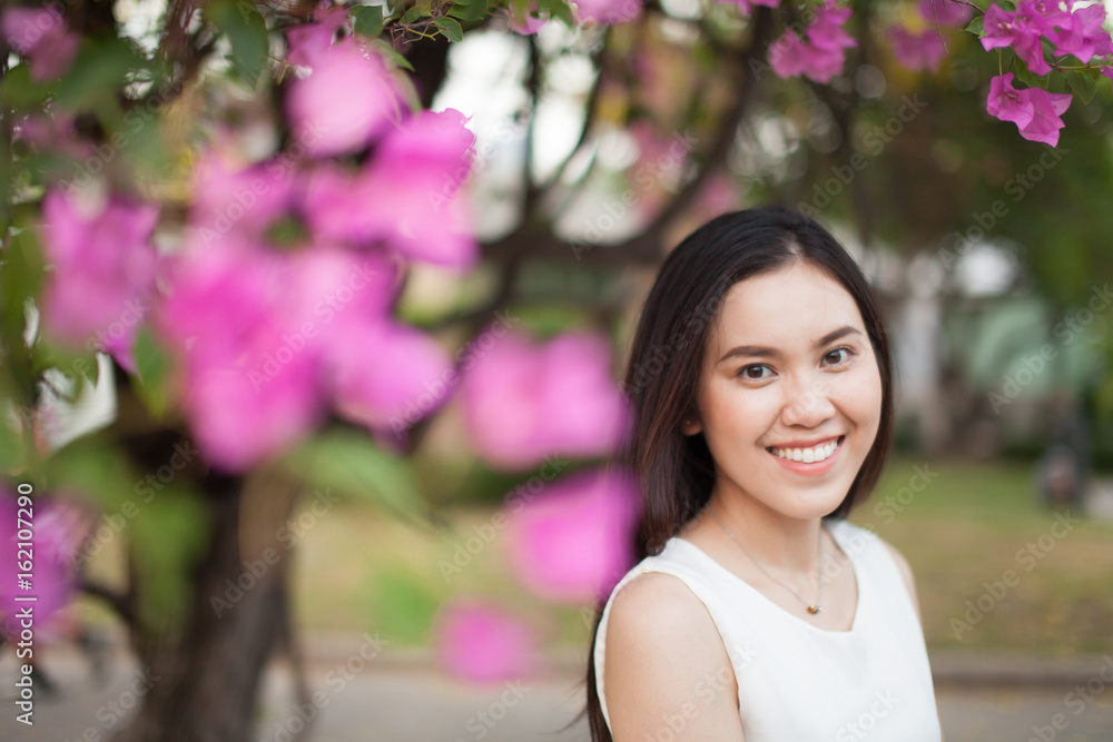 Thai pretty woman enjoying a freshness natural Thai pretty woman enjoying a freshness natural