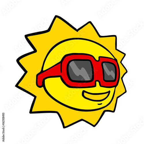sun with sunglasses