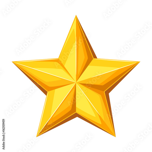 Realistic gold star. Illustration on white background