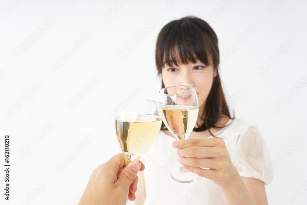 Young woman drinking wine Young woman drinking wine