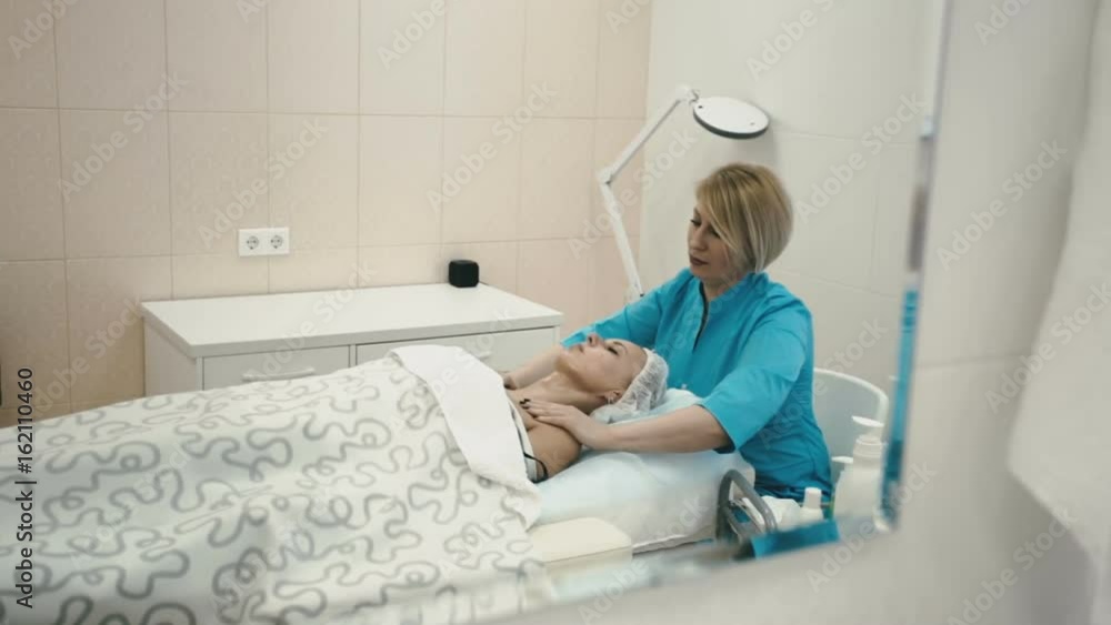 The girl is resting in a very nice spa salon. The girl is resting in a very nice spa salon.