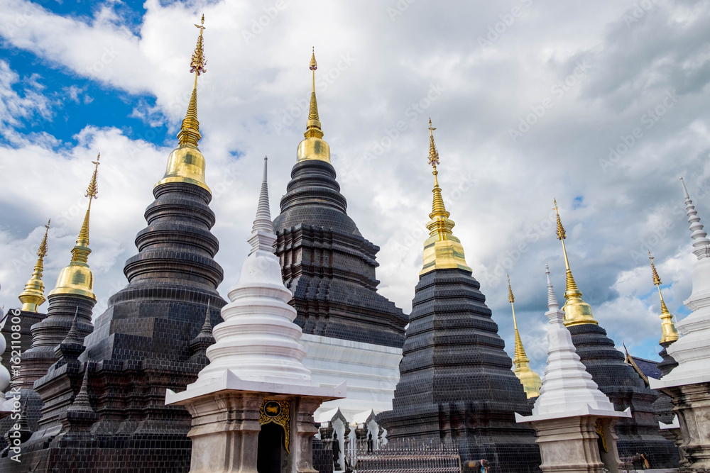 Fototapeta premium Ban Den temple is a Thai temple which is located in the northern part of Thailand It is one of the most beautiful and famous Thai temples in Chiang Mai