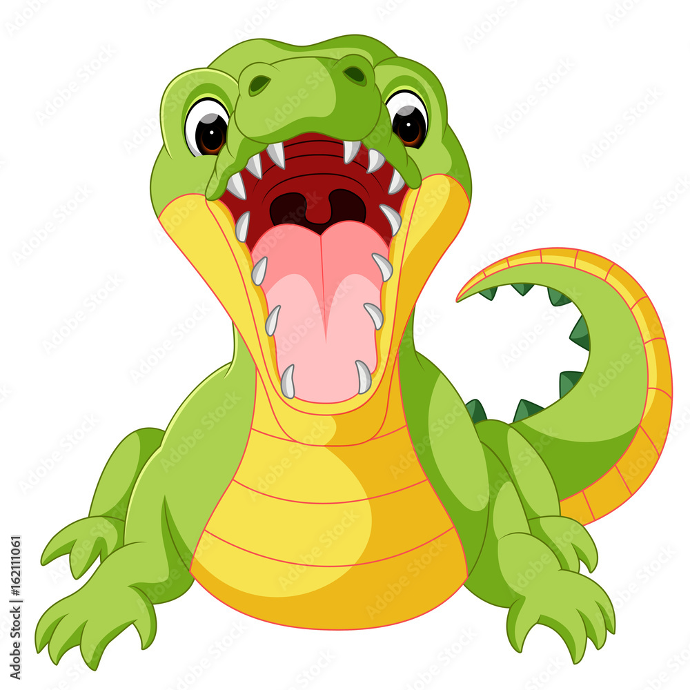Naklejka premium Cute crocodile cartoon