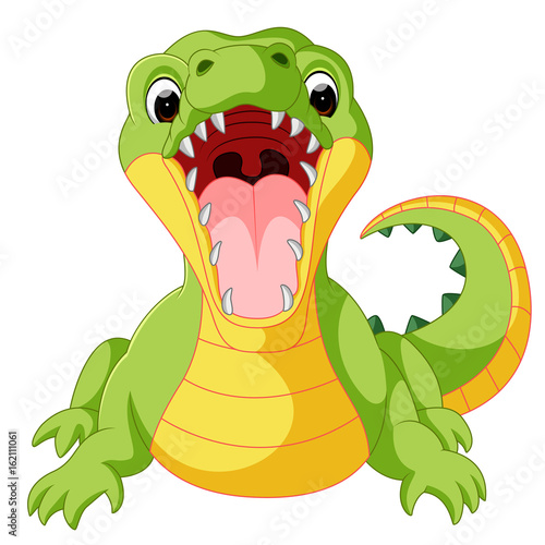 Leinwand Poster Cute crocodile cartoon