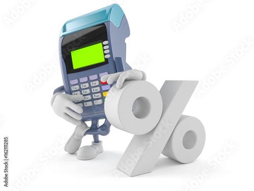 Credit card reader character with percent symbol