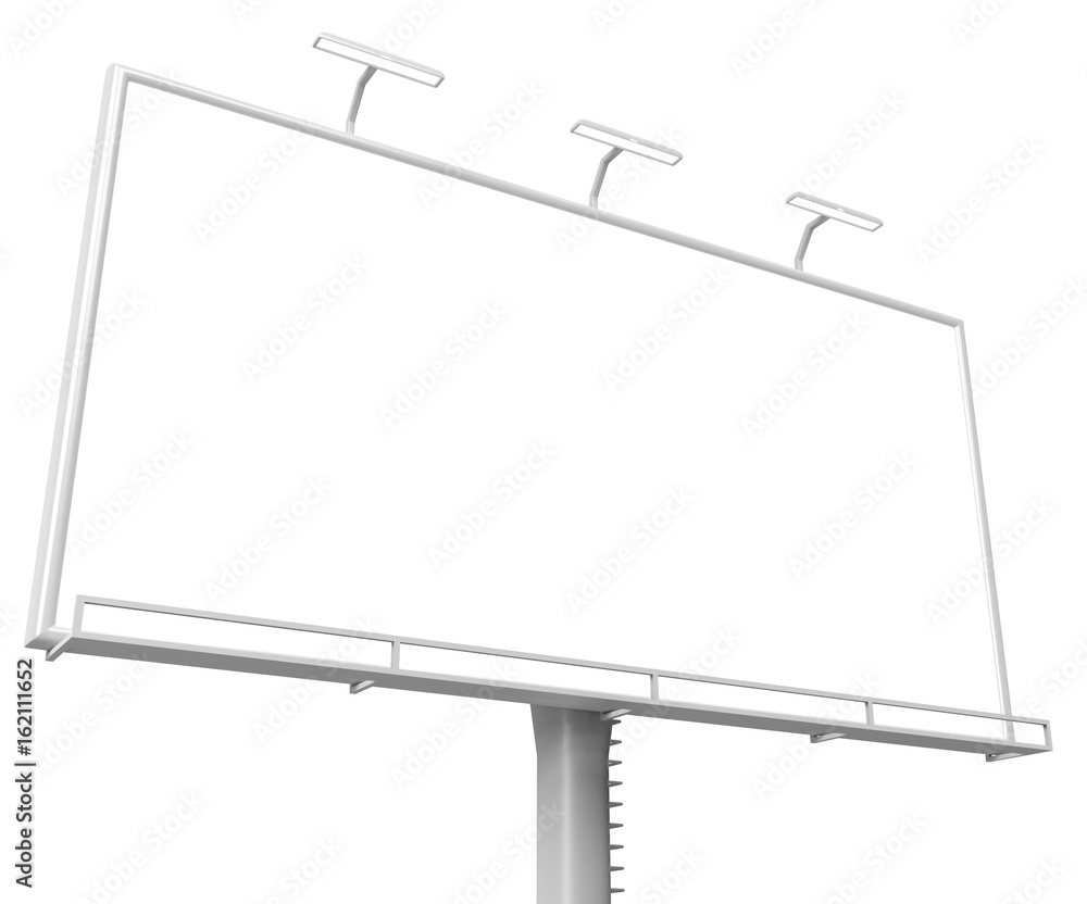 3D rendering of blank billboard (empty advertisement) isolated on white background 3D rendering of blank billboard (empty advertisement) isolated on white background
