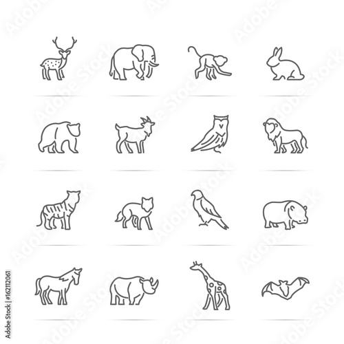 animal vector line icons