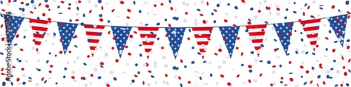 Banner. Garland, pennants, confetti. USA (2)