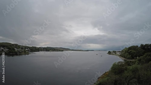 8 Stunden Zeitraffer der Lora Wasserfälle -
 vom Tag zur Nacht - aufgenommen von der Connel Brücke bei Oban, Argyll, Schottland photo