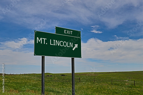 US Highway Exit Sign for Mt. Lincoln