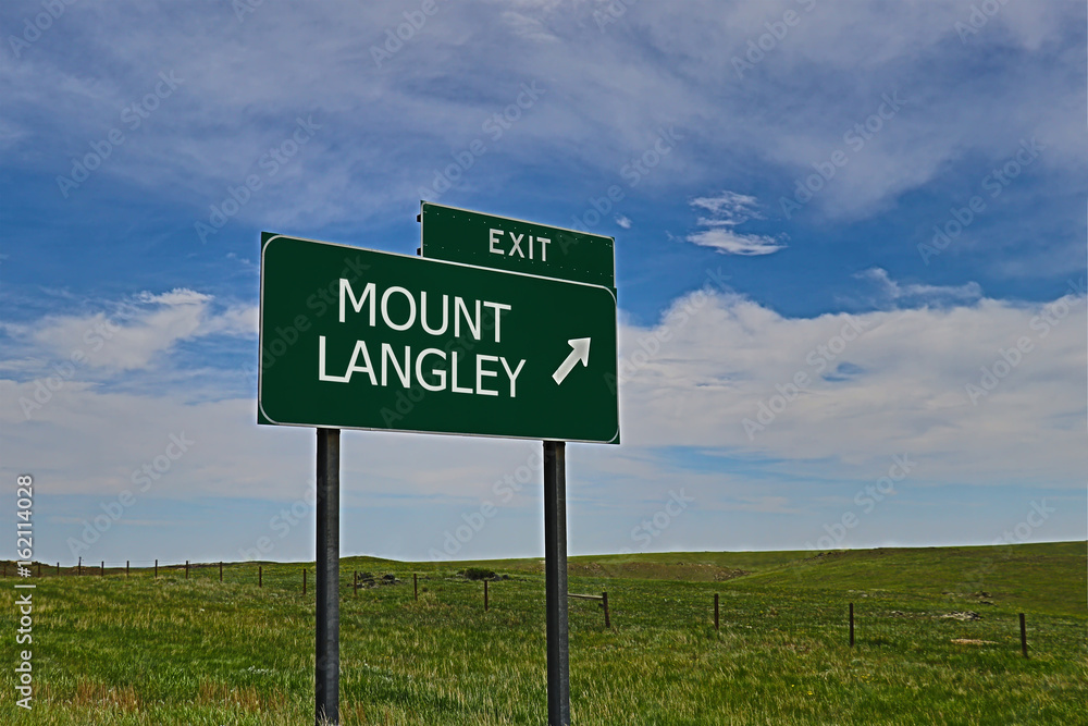 US Highway Exit Sign for Mount Langley