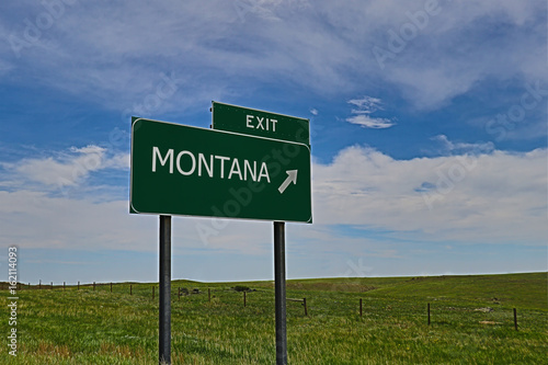 US Highway Exit Sign for Montana