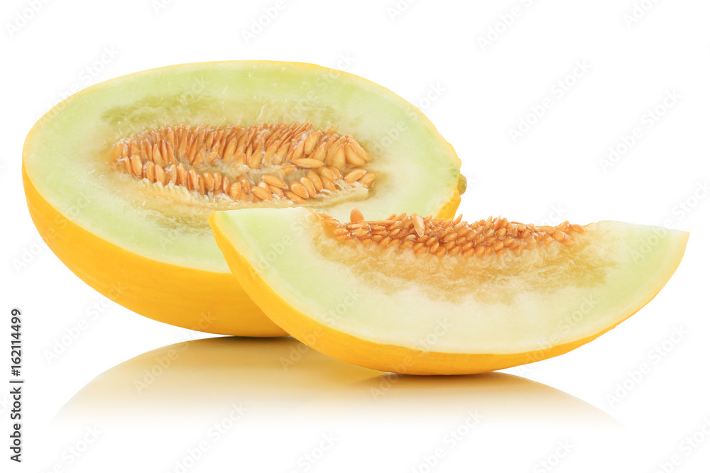 Honigmelone geschnitten tropisch Früchte Frucht Obst Sommer Freisteller freigestellt isoliert Honigmelone geschnitten tropisch Früchte Frucht Obst Sommer Freisteller freigestellt isoliert