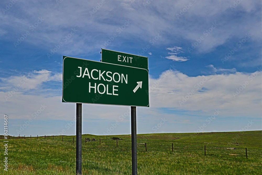 US Highway Exit Sign for Jackson Hole