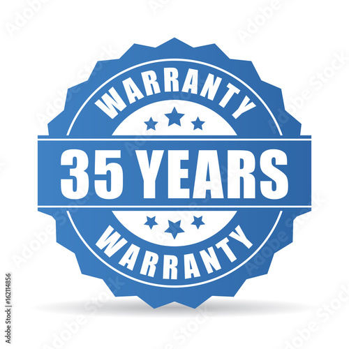 35 years warranty vector icon