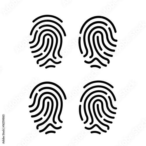 Finger print vector icons set