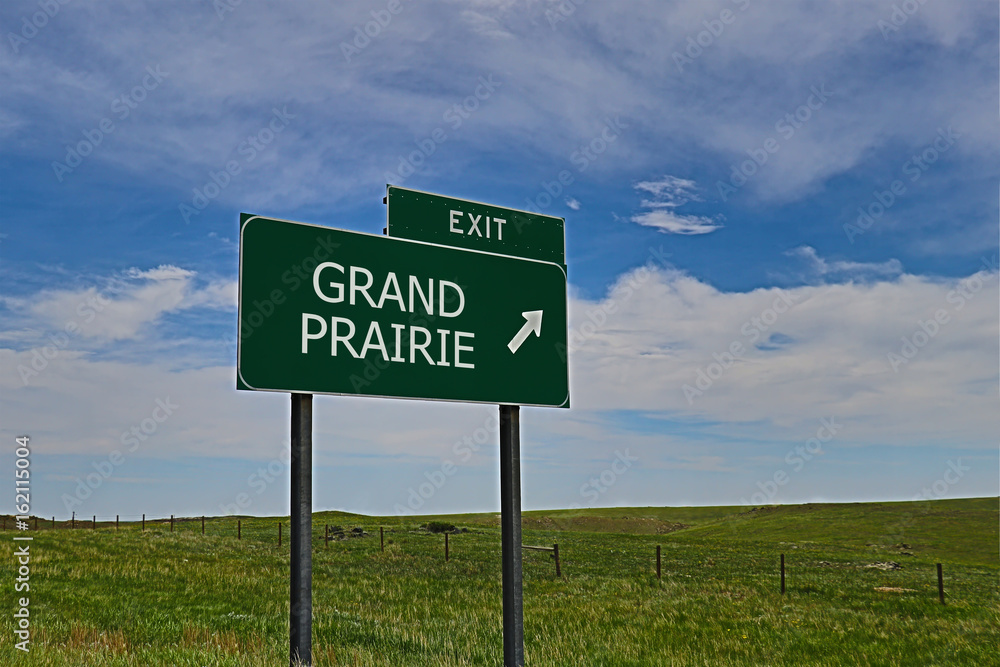 US Highway Exit Sign for Grand Prairie