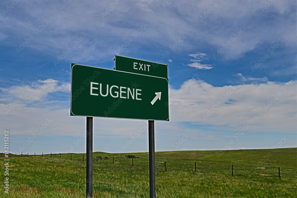 US Highway Exit Sign for Eugene