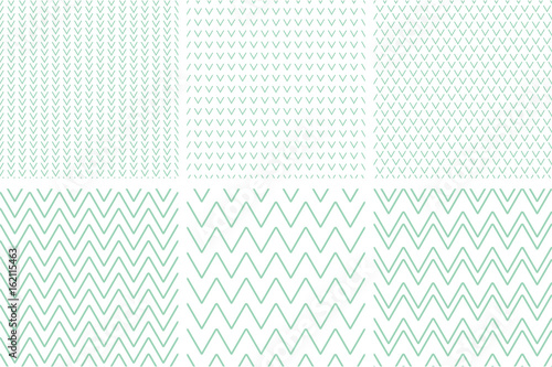 Set of geometric line abstract seamless herringbone and chevron pattern