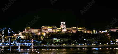 Royal palace in Budapest at night