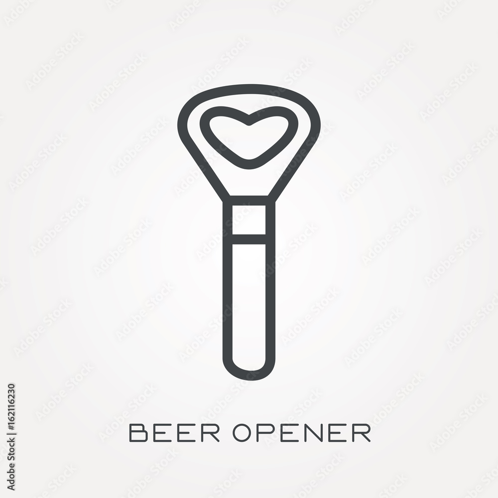 Line icon beer opener Line icon beer opener