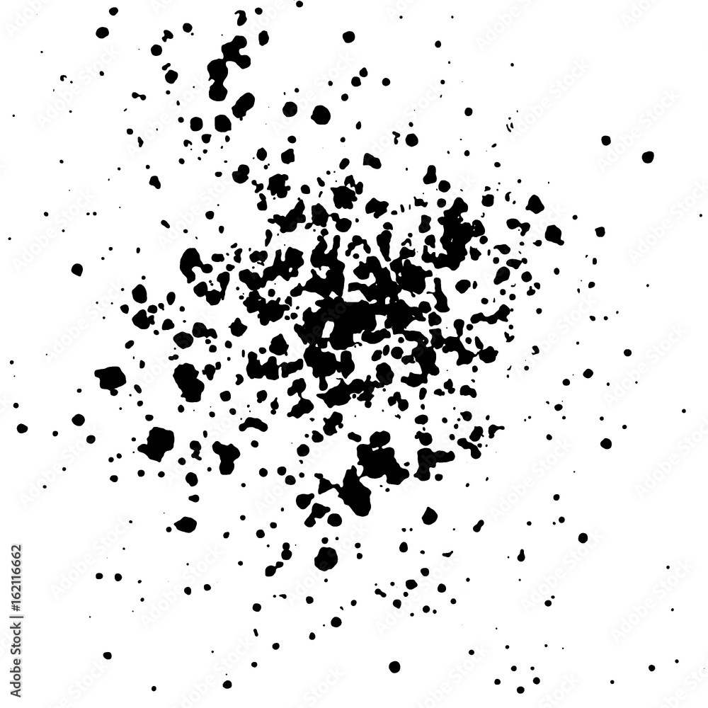 Hand drawn black ink splatter isolated on the white background Hand drawn black ink splatter isolated on the white background